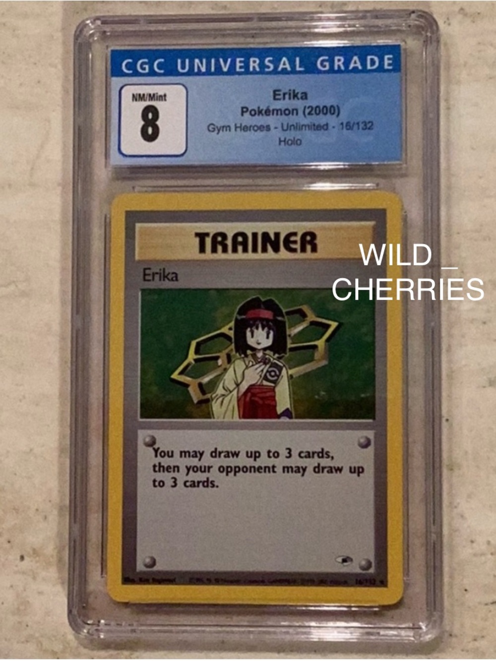 Pokemon Erika 2000 Holo Gym Heroes 16/132 CGC 8 TCG #16 Trainer